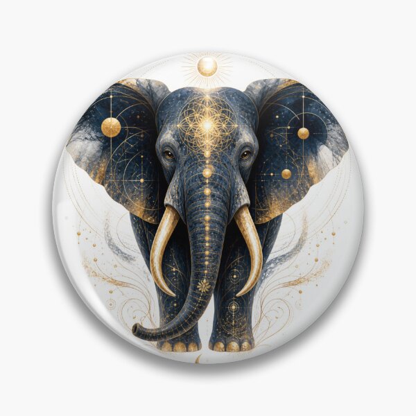 Item preview, Cosmic Elephant Mandala – Sacred Geometry & Gold Constellation Art designed and sold by KireaDesigns.