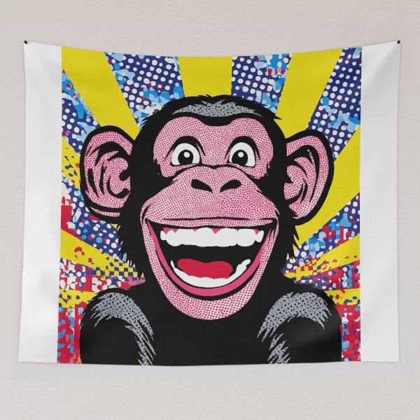 Item preview, Vibrant Pop Art of a smiling Monkey designed and sold by lautir.
