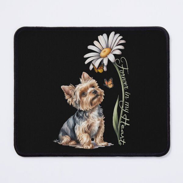 Item preview, Yorkshire Terrier Yorkie Forever In My Heart Memorial Dog Art Cute Yorkie with Daisy & Butterflies designed and sold by tamdevo1.