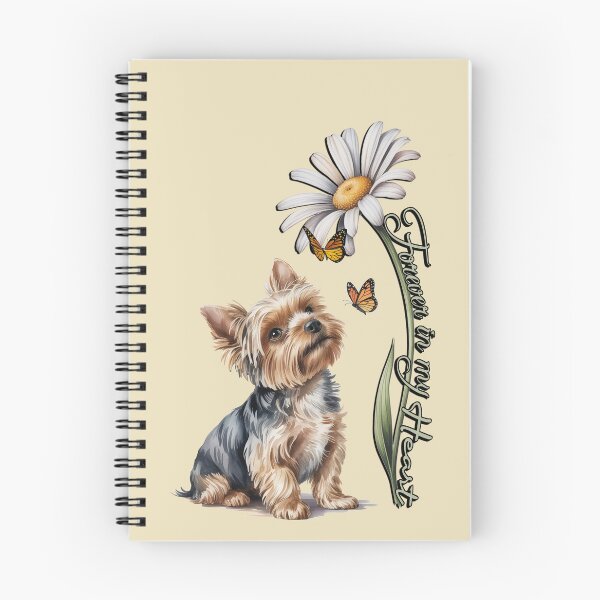 Item preview, Yorkshire Terrier Yorkie Forever In My Heart Memorial Dog Art Cute Yorkie with Daisy & Butterflies designed and sold by Cute & Sassy Custom Gifting Boutiques.