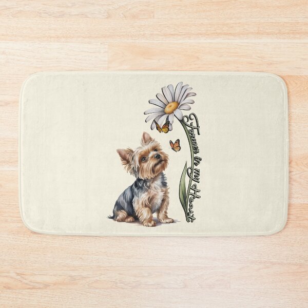 Item preview, Yorkshire Terrier Yorkie Forever In My Heart Memorial Dog Art Cute Yorkie with Daisy & Butterflies designed and sold by tamdevo1.