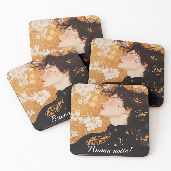 Item preview, Buona Notte! • Golden Dreams Art Nouveau Portrait designed and sold by Banal25.