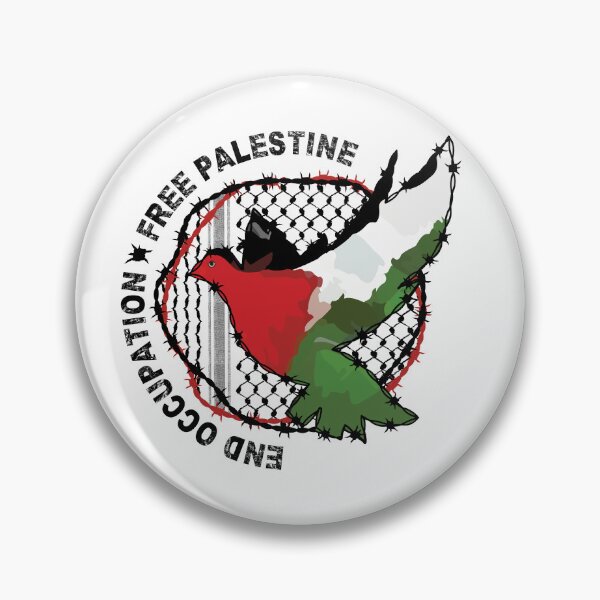 Item preview, End Occupation Free Palestine Palestinian Arabic Kufiya Hatta Pattern -blk designed and sold by Hurriyyatee.