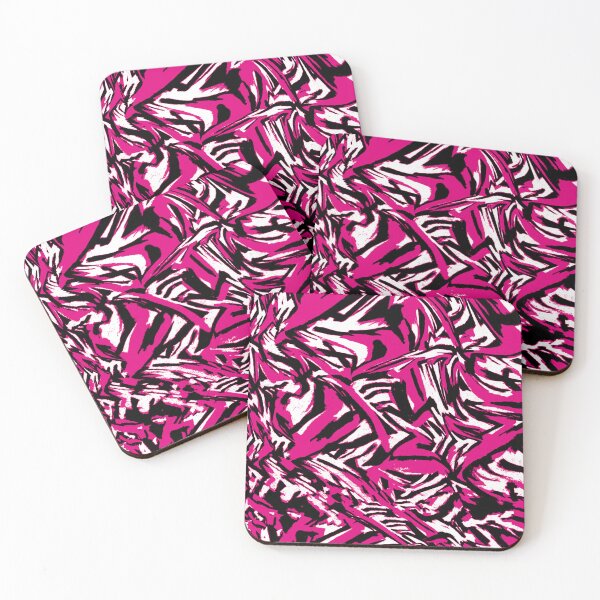 Item preview, Abstract pattern: Pink, black, white, tiger, zebra stripes designed and sold by ColdStarfish.