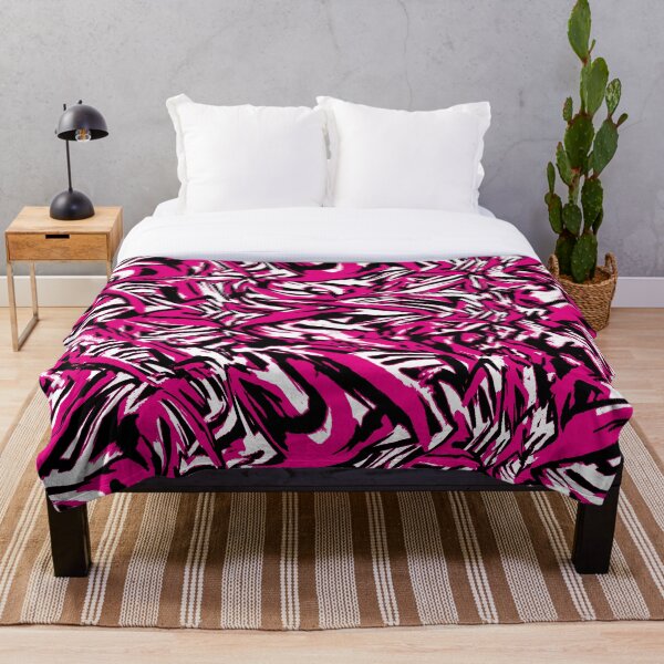 Artikelvorschau,  Abstraktes Muster Pink Schwarz Weißer Tiger Zebra Streifen entworfen und verkauft von ColdStarfish.