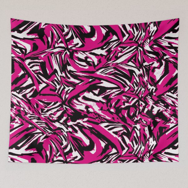 Item preview, Abstract pattern: Pink, black, white, tiger, zebra stripes designed and sold by ColdStarfish.