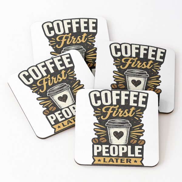 Item preview, Coffee First People Later – Funny Coffee Lover Quote Design designed and sold by AlbCraft.