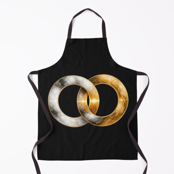 Item preview, Luxury Interlocking Rings – Gold and Marble Intertwined Circles Art designed and sold by KireaDesigns.