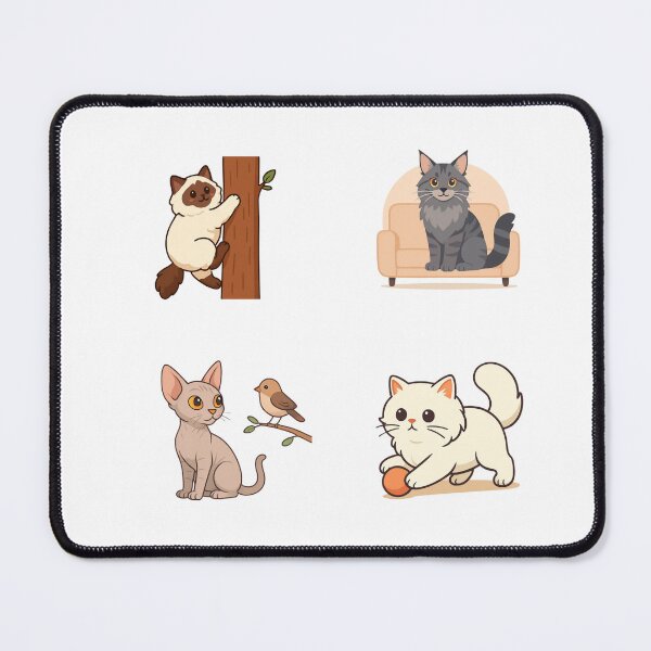 Item preview, Cute Cat Breeds Sticker Set – Maine Coon, Persian, Ragdoll & Sphynx (4 Pack) designed and sold by BeaMiciaDoodles.