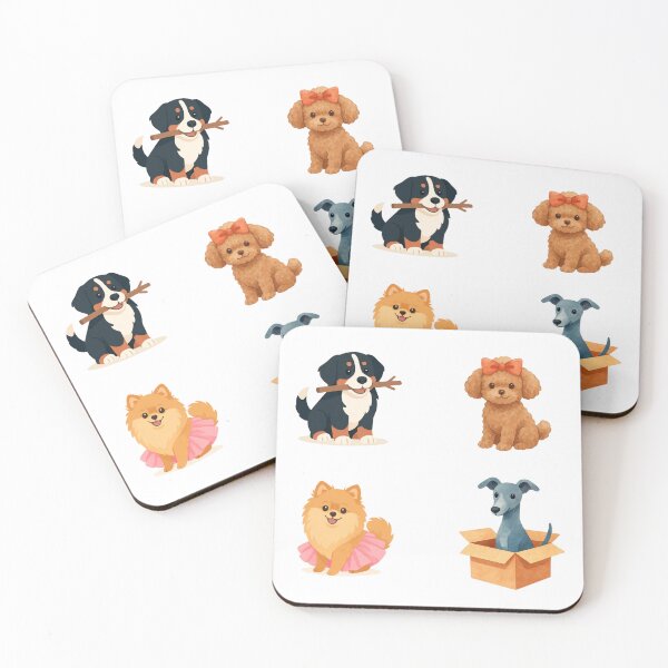 Item preview, Cute Dog Breeds Sticker Set – Pomeranian, Poodle, Bernese Mountain Dog & Greyhound (4 Pack) designed and sold by BeaMiciaDoodles.