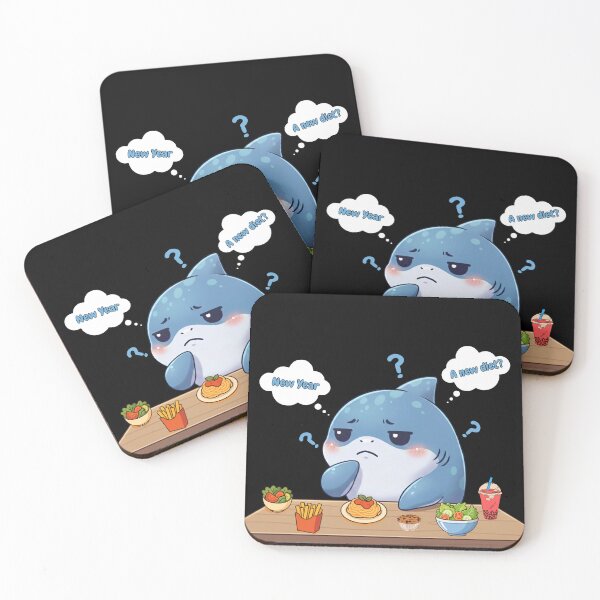 Item preview, New Year a New Diet? Funny Shark designed and sold by Nature's Chibis.
