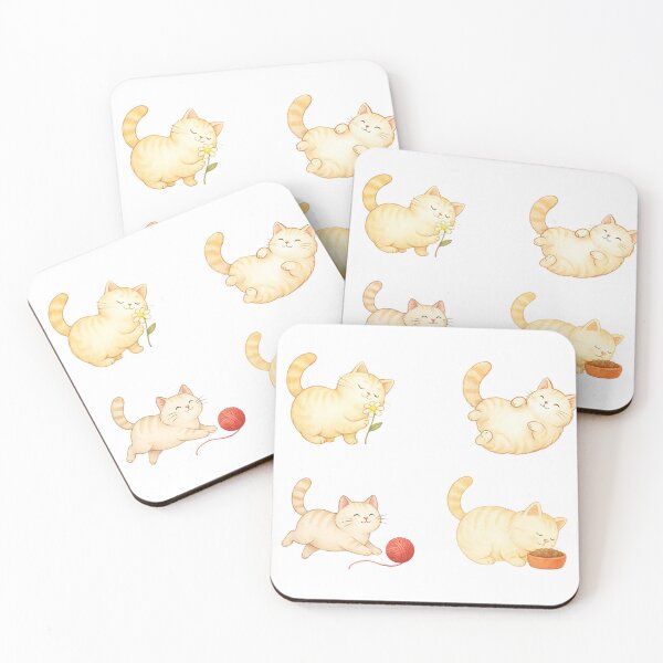 Item preview, Chunky Tabby Cat Squad – 4 Cute Stickers Set designed and sold by BeaMiciaDoodles.