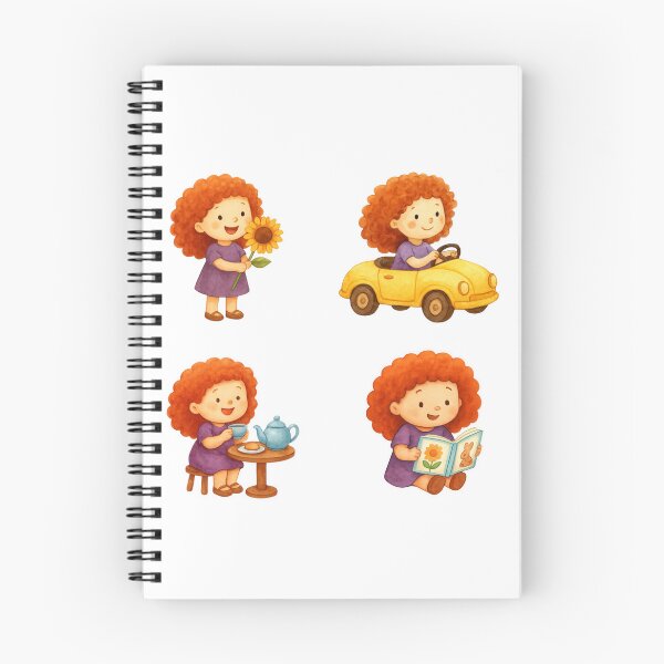 Item preview, Ginger Curls Club – 4 Adorable Redhead Stickers designed and sold by BeaMiciaDoodles.