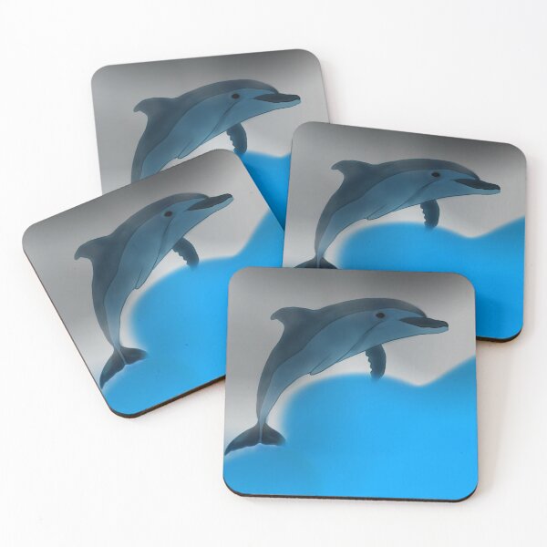 Item preview, Minimalist Blue Dolphin Jumping on Ocean Waves designed and sold by SahmatArt.