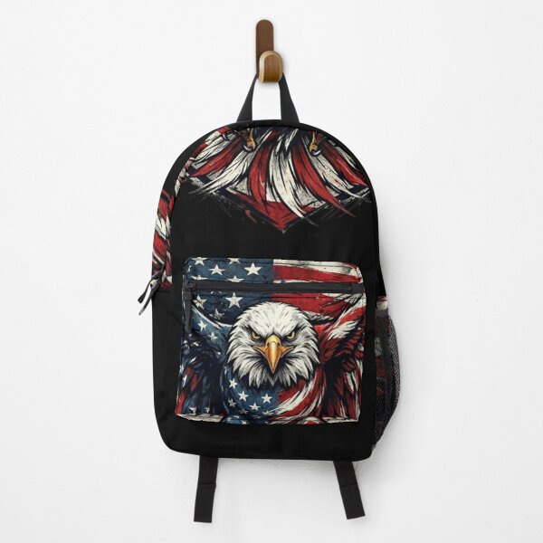 Item preview, Majestic Bald Eagle American Flag Art designed and sold by RoyalDeluxGo.