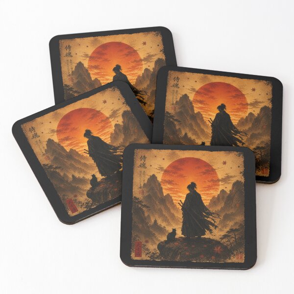 Item preview, vintage Samurai Warrior & Fighter | Black Cat, Vintage Japanese Art designed and sold by Kladhadredo.