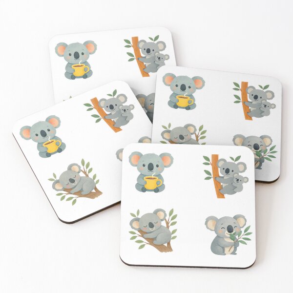 Item preview, Koala Cuteness Overload! 4 Watercolor Stickers designed and sold by BeaMiciaDoodles.