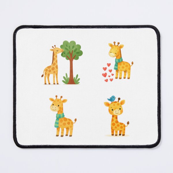 Item preview, Giraffe Giggles | 4-Pack Cute Watercolor Sticker Set” designed and sold by BeaMiciaDoodles.