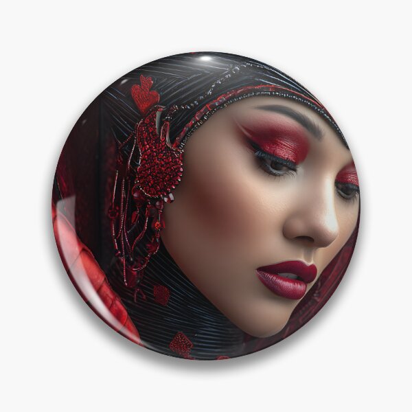 Item preview, Elegant Red Fantasy Portrait with Intricate Details designed and sold by Artessie.