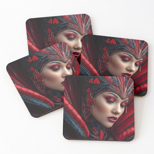 Item preview, Elegant Red Fantasy Portrait with Intricate Details designed and sold by Artessie.