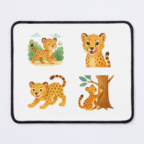 Item preview, Cheetah Cuties Club – 4 Adorable Watercolor Stickers designed and sold by BeaMiciaDoodles.