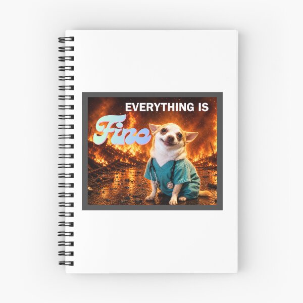 Item preview, Everything is Fine - Scrubs Dog with Fire! designed and sold by NoThoughtsJustScrubs.