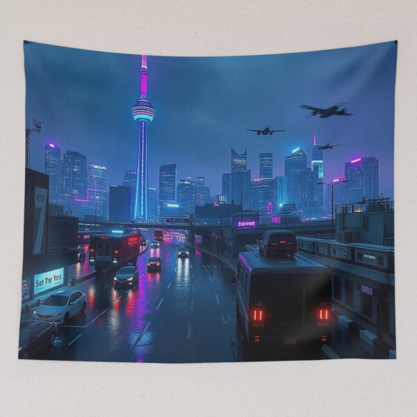Item preview, Toronto Future: Cyberpunk Horizon at Twilight designed and sold by Tama-sirth.