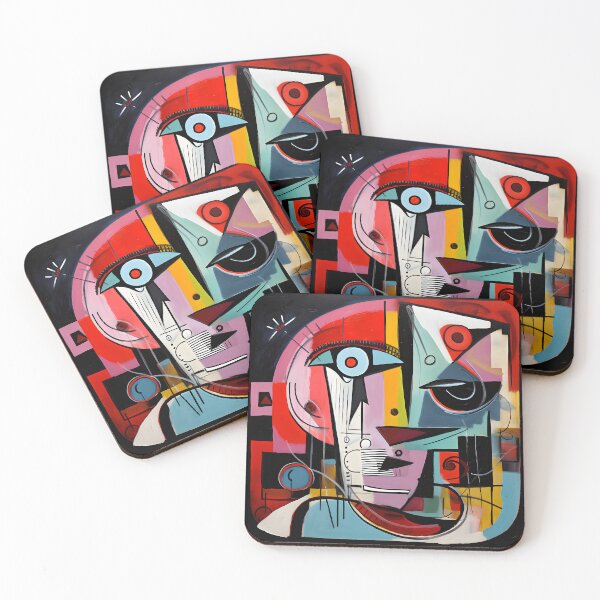 Item preview, Geometric Abstract Face Art - Vibrant Bold Shapes with Dynamic Color Contrast Modern Expressionism designed and sold by OlfactoART Studio.