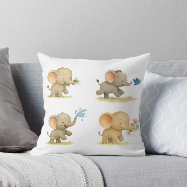 Item preview, Adorable Watercolor Baby Elephant Stickers – 4 Pack designed and sold by BeaMiciaDoodles.