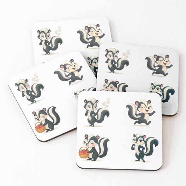 Item preview, Skunk-tastic Cuties! -  4 Pack Watercolor Stickers designed and sold by BeaMiciaDoodles.