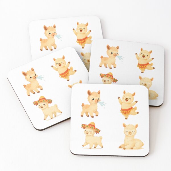 Item preview, Cute Watercolor Alpaca Sticker Set - 4 Adorable Pastel Alpaca Designs designed and sold by BeaMiciaDoodles.