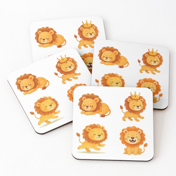 Item preview, Sweet Little Lions – 4-Piece Watercolor Sticker Pack designed and sold by BeaMiciaDoodles.