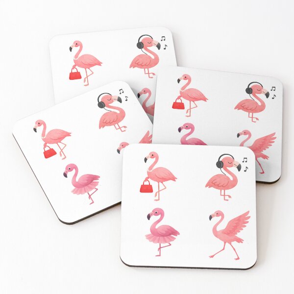 Item preview, Flamazing Vibes – 4 Watercolor Flamingo Sticker Set designed and sold by BeaMiciaDoodles.