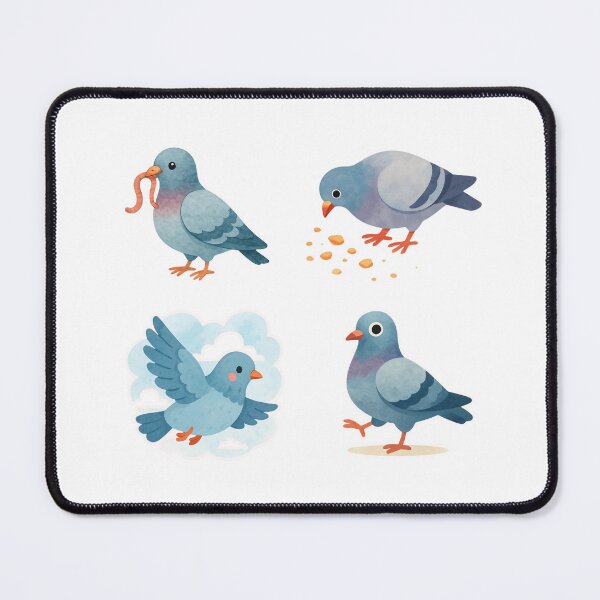 Item preview, Pigeon-tastic Cuties  – 4 Watercolor Pigeon Sticker Set designed and sold by BeaMiciaDoodles.
