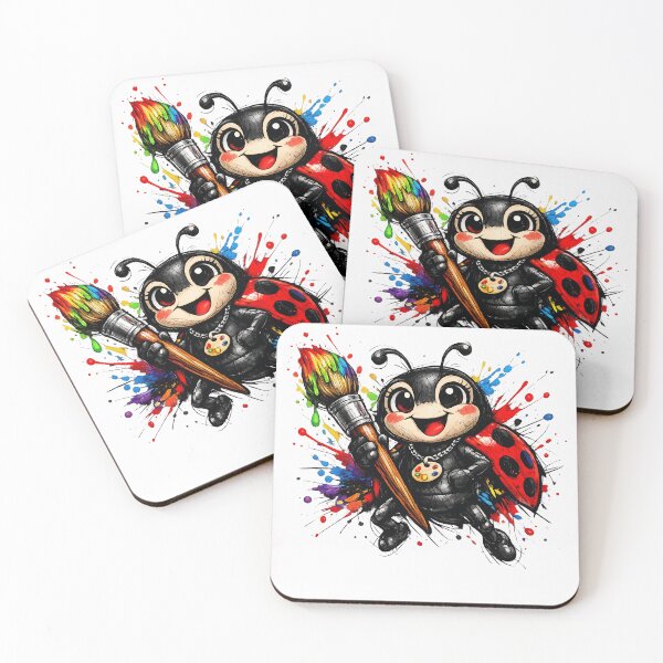 Item preview, Colorful Ladybug Artist T-Shirt Design PNG | Cute Paint Brush Bug Sublimation | Graffiti Splash Cartoon Clipart designed and sold by XxZainStylexX.