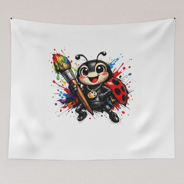 Item preview, Colorful Ladybug Artist T-Shirt Design PNG | Cute Paint Brush Bug Sublimation | Graffiti Splash Cartoon Clipart designed and sold by XxZainStylexX.
