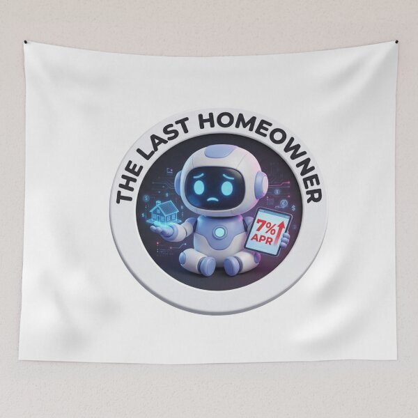Item preview, The Last Homeowner Robot - Funny Real Estate & Housing Market Art designed and sold by fotoNoz.