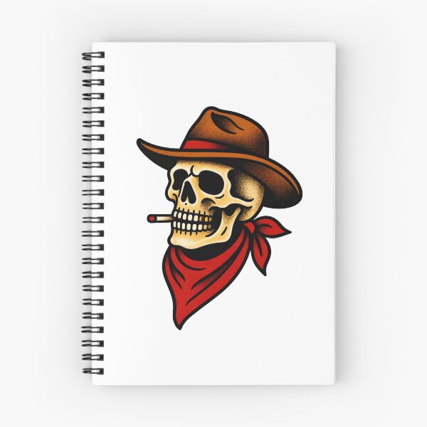 Item preview, Cowboy Skull Tattoo – Western Old School Flash Design designed and sold by Scandi-Design.