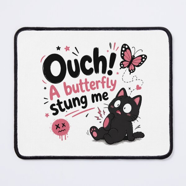 Item preview, Ouch! A Butterfly Stung Me – Cute Funny Cartoon Design designed and sold by Newthingzy.