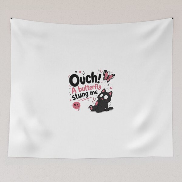 Item preview, Ouch! A Butterfly Stung Me – Cute Funny Cartoon Design designed and sold by Newthingzy.
