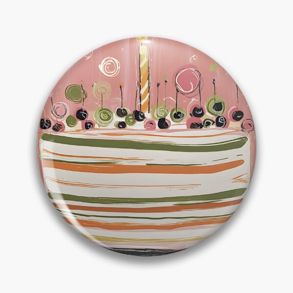 Item preview, Festive Cake Celebration - Vibrant Birthday Cake with Candle and Swirling Decorative Energy on Dark designed and sold by OlfactoART Studio.