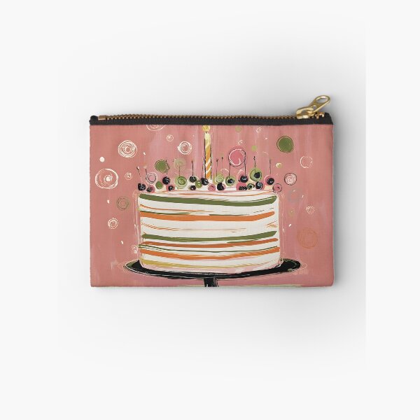 Item preview, Festive Cake Celebration - Vibrant Birthday Cake with Candle and Swirling Decorative Energy on Dark designed and sold by OlfactoART Studio.