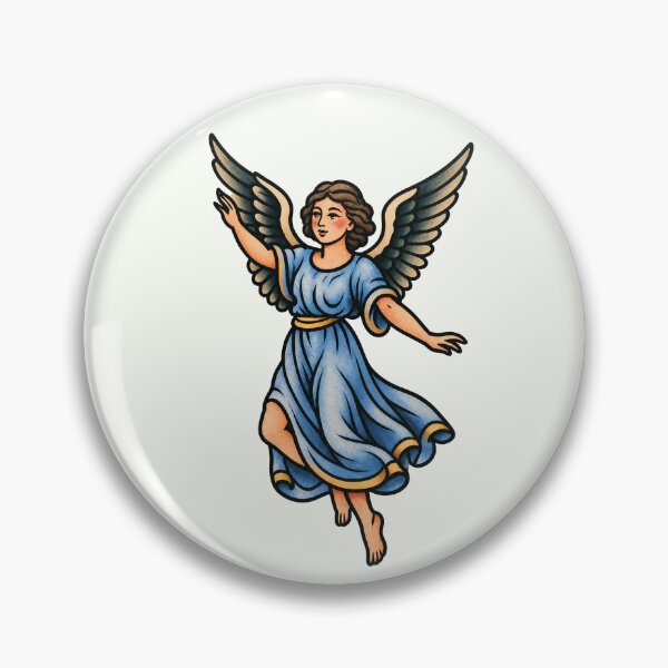 Item preview, Guardian Angel Tattoo – Traditional Old School Flash designed and sold by Scandi-Design.