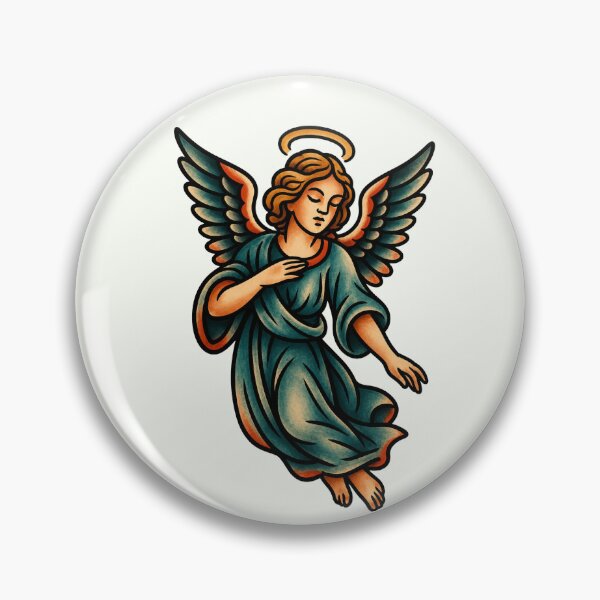 Item preview, Vintage Angel Tattoo – Classic Religious Flash Art designed and sold by Scandi-Design.