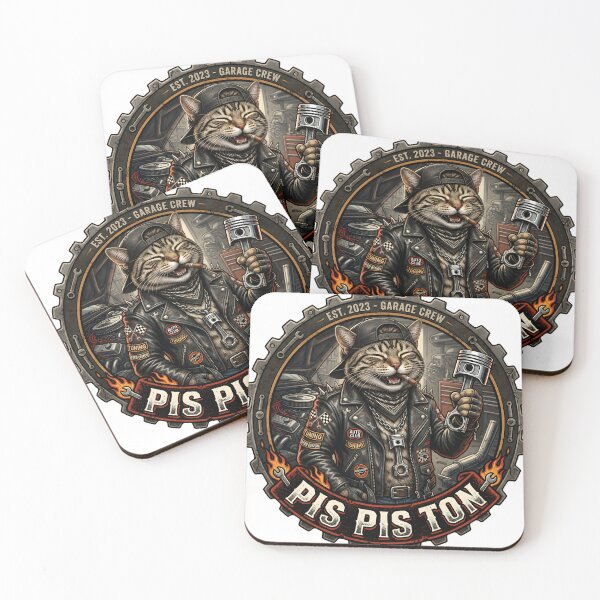 Item preview, Pis-Piston Mechanic Cat: Funny Automotive Garage Crew Art designed and sold by abdosArts1.