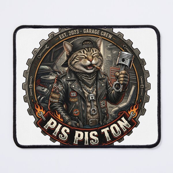 Item preview, Pis-Piston Mechanic Cat: Funny Automotive Garage Crew Art designed and sold by abdosArts1.