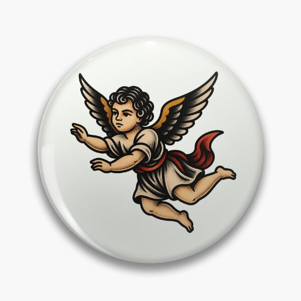 Item preview, Cupid Angel Tattoo – Classic Religious Flash Design designed and sold by Scandi-Design.