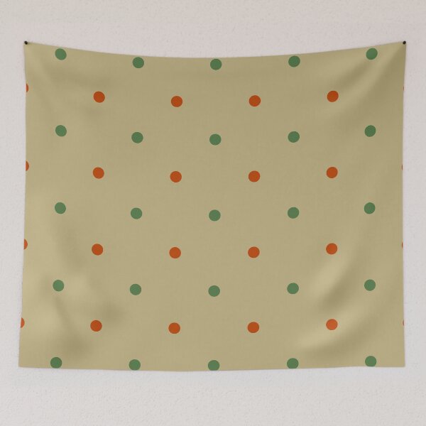 Item preview, Ecru, fern green & mahogany polka dots designed and sold by Mint + Midnight.