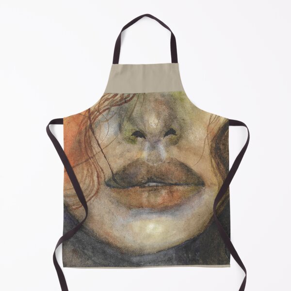 Item preview, lips handdrawn watercolor mouth smile grey orange designed and sold by ShePaintsMusic.