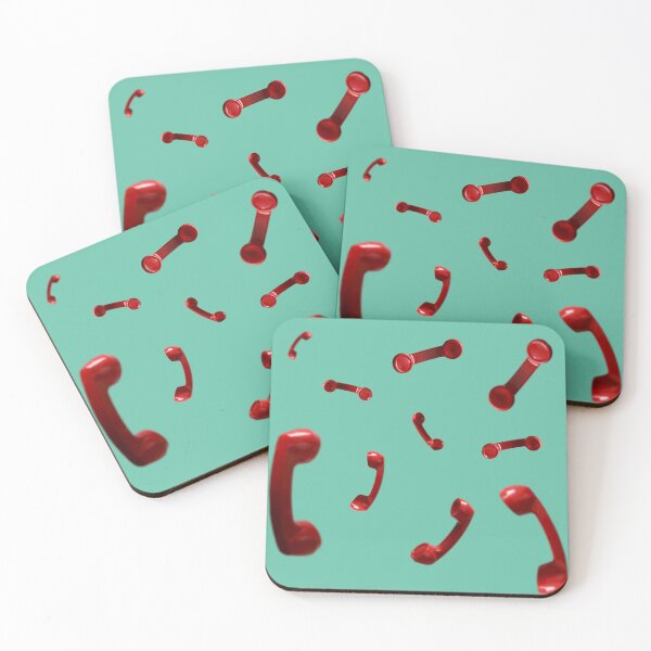 Item preview, A playful and eye-catching design featuring floating red vintage telephone handsets  designed and sold by Thetdesigns.